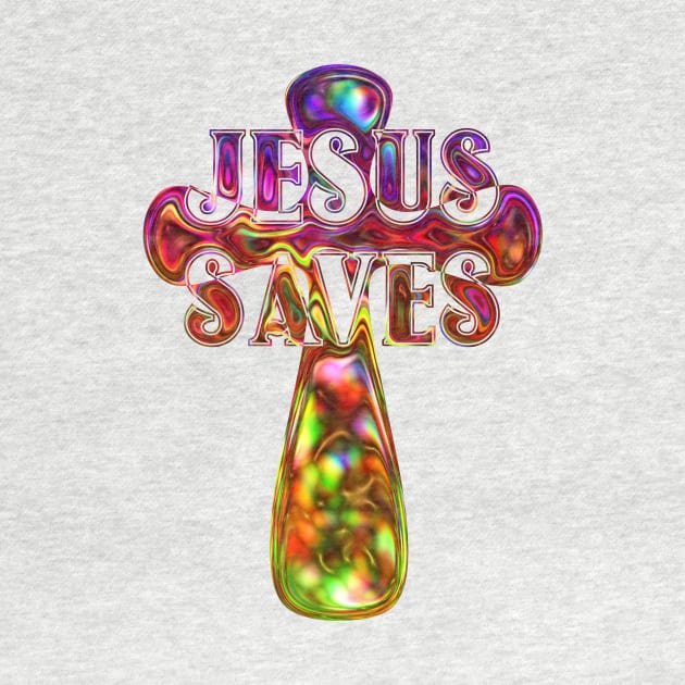 Jesus Saves Abstract Cross Art by AlondraHanley